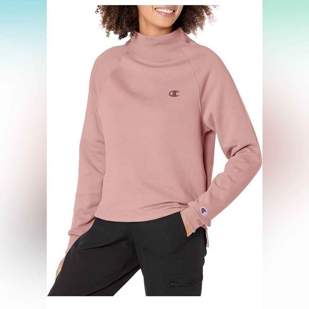 CHAMPION Powerblend Mock Neck Sweatshirts, Women's Pullover sweater small